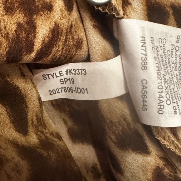 J.Crew Tie Neck Button Down Leopard Print Long Sleeve Size XS EUC - Picture 15 of 15